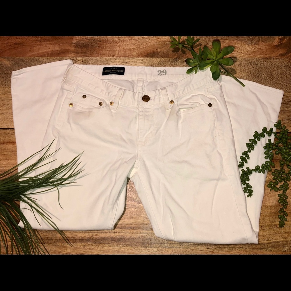 J. Crew White Cropped Matchstick Skinny Jeans - Picture 2 of 5
